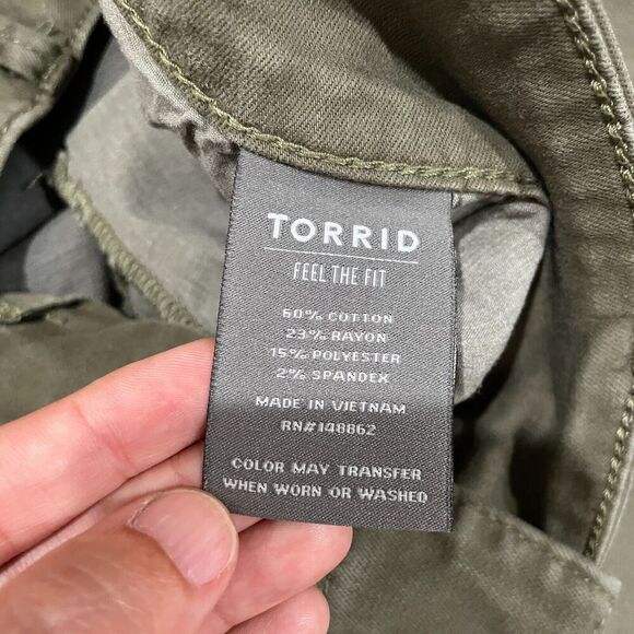Torrid Women's Jegging Super Soft Olive Green Size 20R - Zipper Accents Career - Picture 3 of 10
